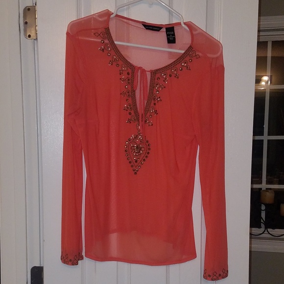 NY&Co Beautiful Beaded Sheer Tunic - Small - Picture 9 of 11
